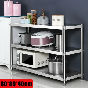 Storage Shelving Organizer Stainless Steel Rack for Pantries Restaurants Kitchens Large Kitchens